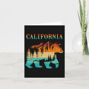 Kalifornien Bär Vintage Retro Natur Wandern Andenk Karte
