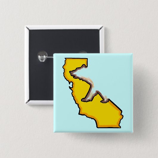 Kalifornien-Bärn-Staatssymbol-Andenkenknopf Button (Vorne & Hinten)