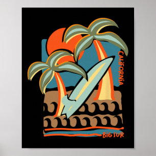 Kalifornien Big Sur Pazifikküste Surfen Strand Url Poster