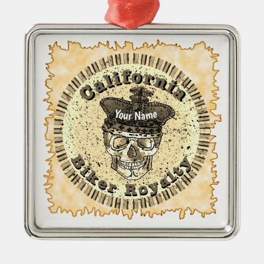Kalifornien Biker Ornament Aus Metall (Vorne)