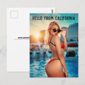 KALIFORNIEN BIKINI G-STRING MÄDCHENPOSTCARDS POSTKARTE (Vorne/Hinten)