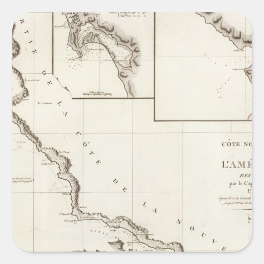 Kalifornien bis El Rosario Quadratischer Aufkleber (Vorderseite)