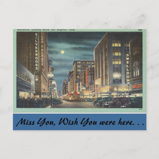Kalifornien, Broadway, Los Angeles Postkarte (Vorderseite)