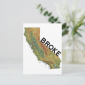 Kalifornien - Broke Postkarte (Stehend Vorderseite)