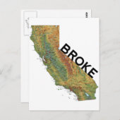 Kalifornien - Broke Postkarte (Vorne/Hinten)
