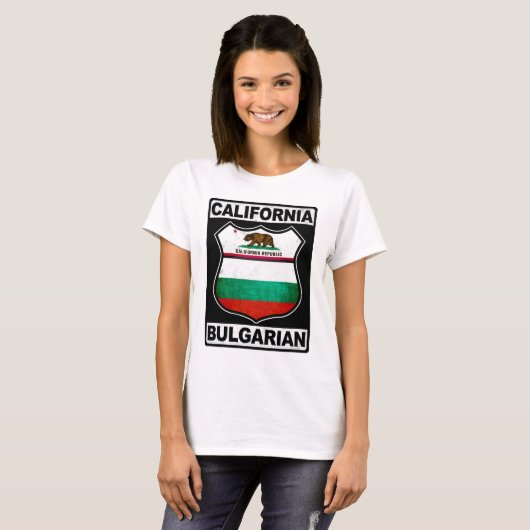Kalifornien, Bulgarisches amerikanisches Erbe T-Shirt (Vorne ganz)