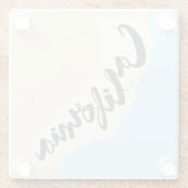 Kalifornien-Bürsten-Beschriftung mit Glasuntersetzer (Rückseite)