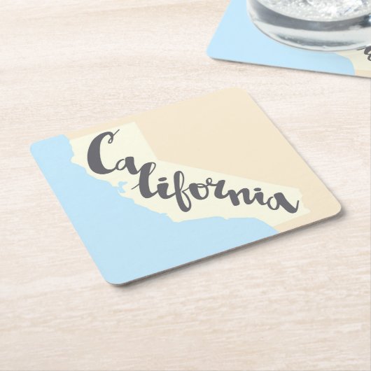 Kalifornien-Bürsten-Beschriftung mit Rechteckiger Pappuntersetzer (angewinkelt)