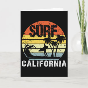 Kalifornien Ca Retro Vintage Skyline Surfen Surfen Karte