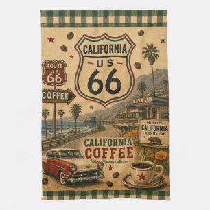 Kalifornien Classic Car Coffee Coast Americana Geschirrtuch