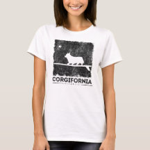 Kalifornien Corgifornia Corgi-Surfbrett-T - Shirt