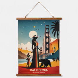 Kalifornien: Das Land der Abenteuer Wandteppich Mit Holzrahmen