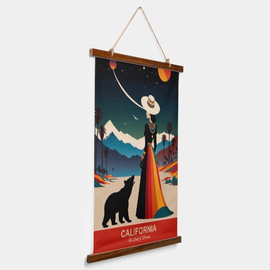 Kalifornien: Das Land der Träume Wandteppich Mit Holzrahmen (Gewinkelt)