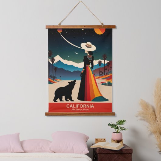 Kalifornien: Das Land der Träume Wandteppich Mit Holzrahmen (Schlafzimmer)