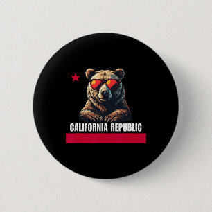 Kalifornien Der Goldene Staat Bärenflagge  Button
