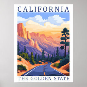 Kalifornien der Goldene Staat USA Reiseort Poster