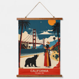 Kalifornien: Der goldene Staat Wandteppich Mit Holzrahmen