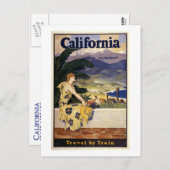 Kalifornien diesen Sommer. Fahrt mit dem Zug Postkarte (Vorne/Hinten)