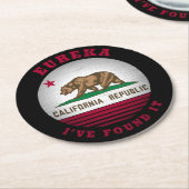 KALIFORNIEN EUREKA STAAT FLAG RUNDER PAPPUNTERSETZER (Angewinkelt)