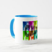 "Kalifornien" farbenfroher Palmen Cup Tasse (Vorderseite Links)