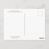 KALIFORNIEN FARBFEIERSCHAFT: JANUAR POSTCARD POSTKARTE (Rückseite)