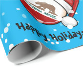 Kalifornien-Flagge in einer Weihnachtsmannmütze Geschenkpapier (Rolleneckpunkt)