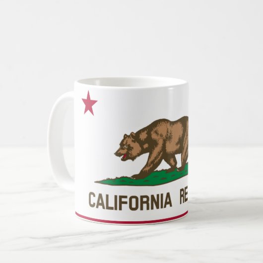 Kalifornien-Flagge Kaffeetasse (Vorderseite Links)