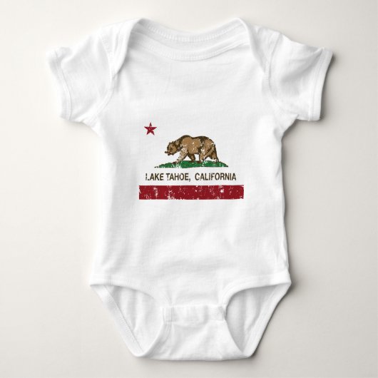 Kalifornien-Flagge Lake Tahoe beunruhigt Baby Strampler (Vorderseite)