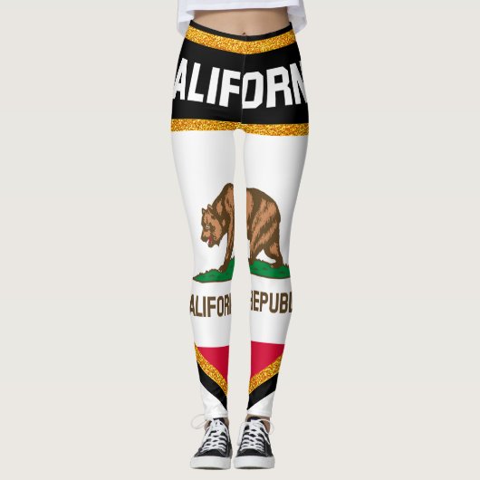 Kalifornien-Flagge Leggings (Vorderseite)