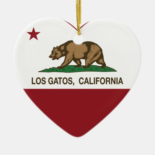 Kalifornien-Flagge los gatos Herz Keramikornament (Vorne)