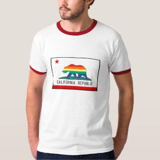 Kalifornien-Flagge mit Regenbogen-Bären T-Shirt