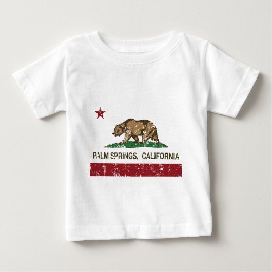Kalifornien-Flagge Palm Spring beunruhigt Baby T-shirt (Vorderseite)