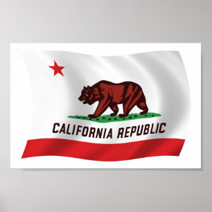 Kalifornien-Flagge Poster Druck