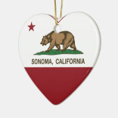 Kalifornien-Flagge sonoma Herz Keramikornament (Links)