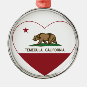 Kalifornien-Flagge temecula Herz Ornament Aus Metall