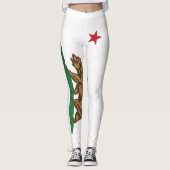 Kalifornien-Flagge volle Blutung von 90 Grad Leggings (Vorderseite)