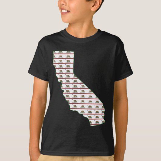 Kalifornien-Flaggen-Kontur T-Shirt (Vorderseite)