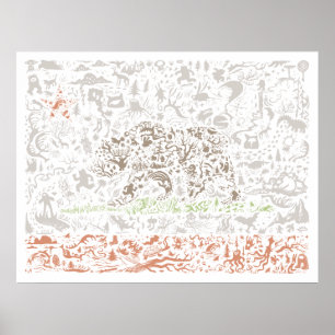 Kalifornien-Flaggen-Plakat Poster