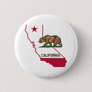 Kalifornien-Flaggenbär Button