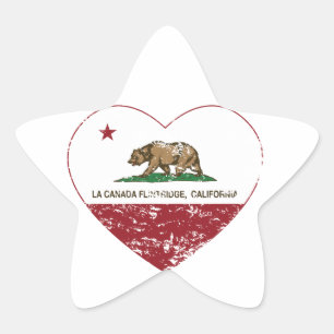 Kalifornien-Flaggenlacanada flintridge Herz dist Stern-Aufkleber