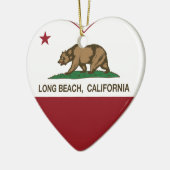 Kalifornien-Flaggenlong beach Herz Keramikornament (Links)