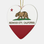 Kalifornien-Flaggenredwood- cityherz Keramik Ornament (Links)