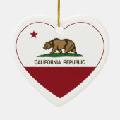 Kalifornien-Flaggensan- clementeherz Keramik Ornament (Hinten)