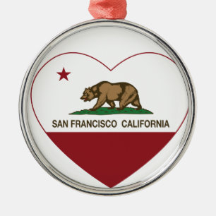 Kalifornien-Flaggensan francisco Herz Ornament Aus Metall