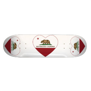 Kalifornien-Flaggensan francisco Herz Skateboard