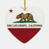 Kalifornien-Flaggensan- luis obispoherz Keramik Ornament (Vorne)