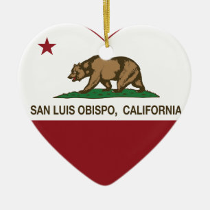 Kalifornien-Flaggensan- luis obispoherz Keramik Ornament