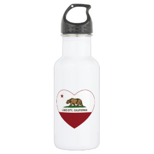 Kalifornien-Flaggensee-Stadtherz Trinkflasche