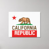 KALIFORNIEN - Flaggenstaat Leinwanddruck (Vorderseite)