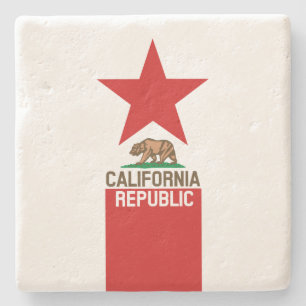 KALIFORNIEN - Flaggenstaat Steinuntersetzer